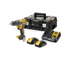 DEWALT akumulátorová vŕtačka 18 V bez uhlíková (2 x 3 Ah + nabíjačka + TSTAK) DCD791L2T