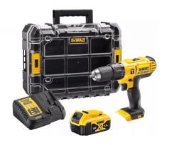 DEWALT akumulátorová príklepová vŕtačka 18 V (1 x 4 Ah + nabíjačka + TSTAK) DCD776M1T