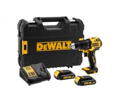 DEWALT akumulátorová príklepová vŕtačka 18 V bez uhlíková (2x1,5 Ah+nabíjačka + TSTAK) DCD709S2T