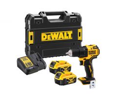 DEWALT akumulátorová vŕtačka 18 V bez uhlíková (2 x 5 Ah + nabíjačka + TSTAK) DCD708P2T